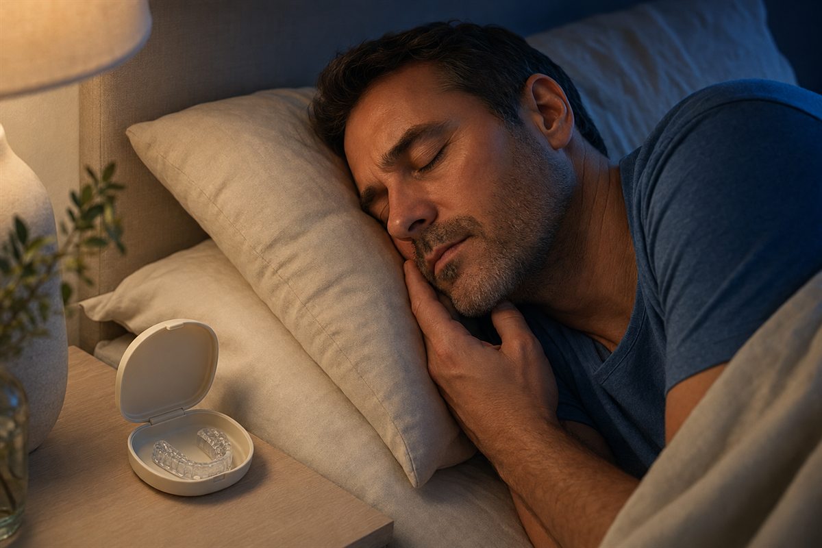 Gece plağı komodinde dururken uyuyan bir kişi